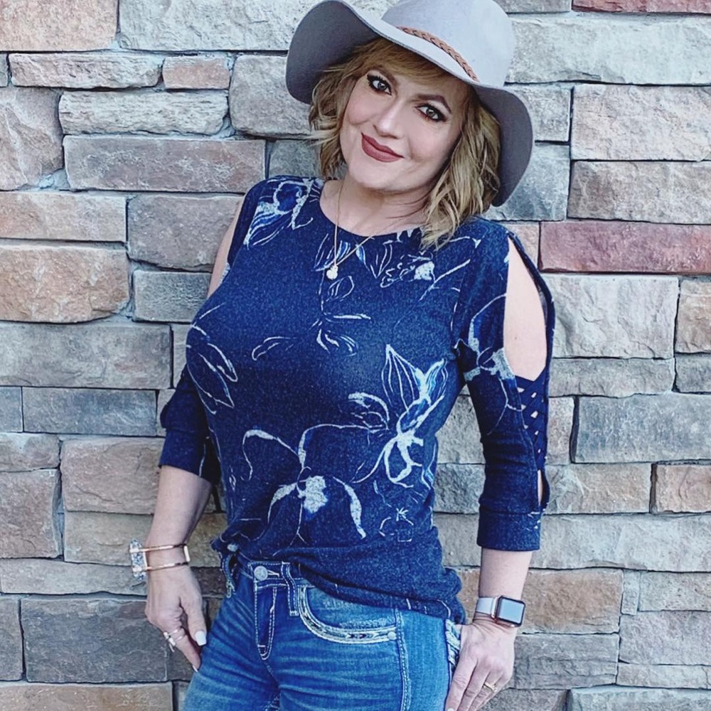 Super soft cold shoulder top